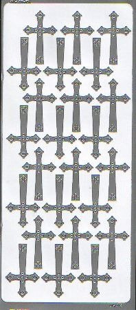 Naklejka ozdobna Krzyże 2 srebrna