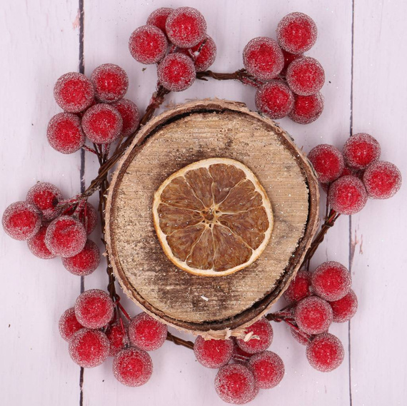 Kuleczki oszronione na druciku czerwone - ok. 6szt