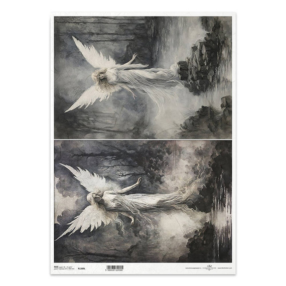 Papier ryżowy do decoupage A3 - anioły, anielica - R1389L - Itd Collection