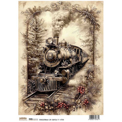 Papier ryżowy A4 - Scraplove - Christmas in sepia 5 - Święta w sepii