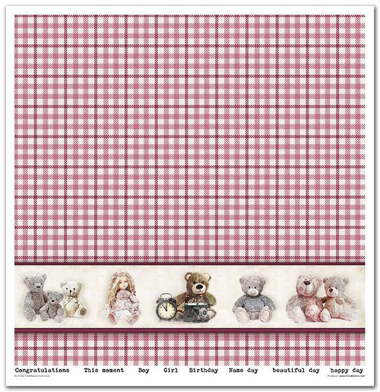 Zestaw papierów do scrapbookingu 30x30 - Childhood memories pink