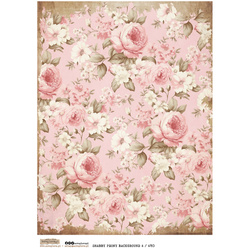 Papier ryżowy A4 - Scraplove - Shabby Peony Background 4 różowe peonie