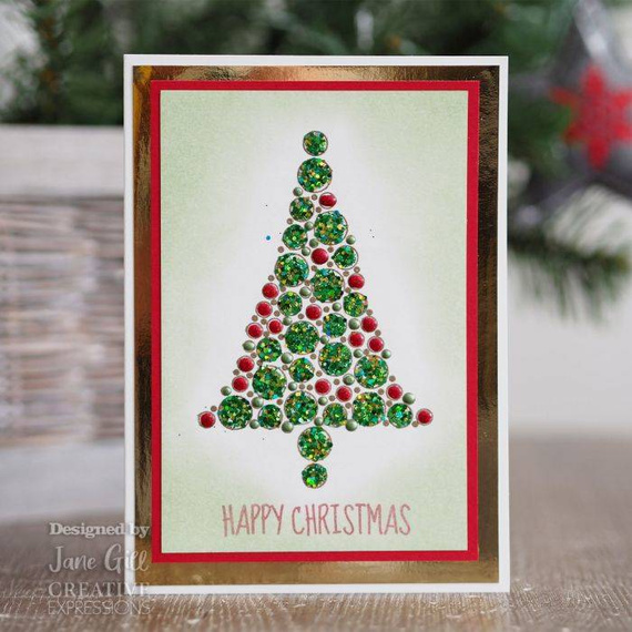 Stempel - Woodware - Bubble spruce choinka z bąbelków