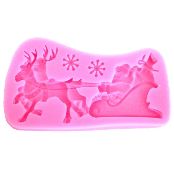 Foremka silikonowa - renifer, sanie, Mikołaj