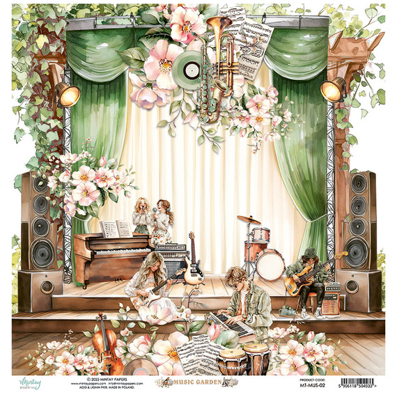 Papier do scrapbookingu 30x30 - Mintay - Music Garden 02