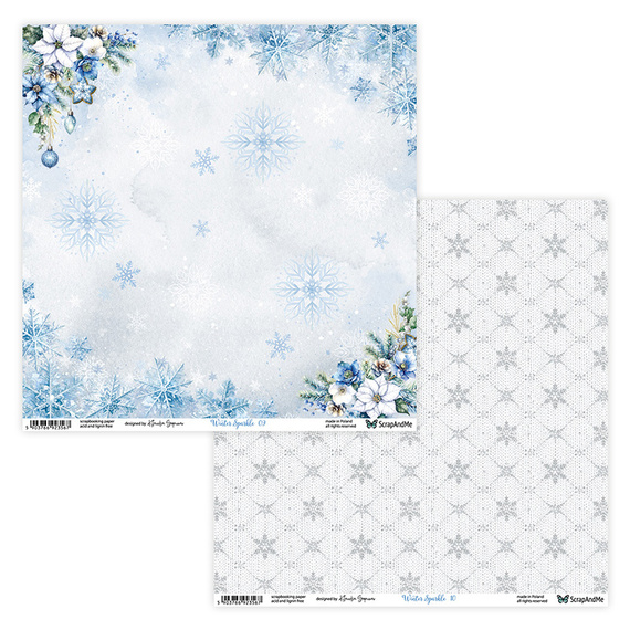 Zestaw papierów do scrapbookingu 30x30 - ScrapAndMe - Winter Sparkle