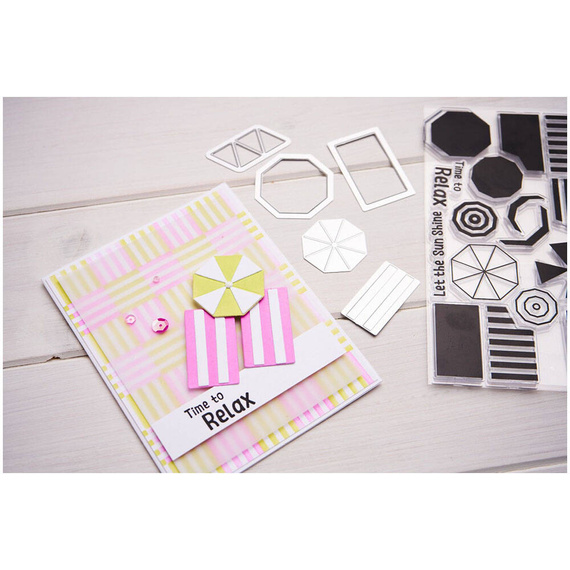 Wykrojnik i stempel Sizzix - Beach Blankets & Brellas ręcznik i parasol plażowy