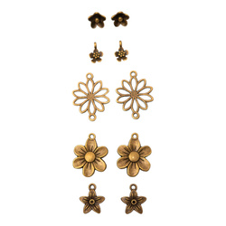 Zawieszki metalowe - Studio Light - kwiatki