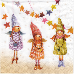 Serwetka do decoupage 33x33cm - Handmade Dolls aniołki laleczki