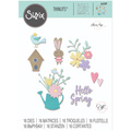 Wykrojnik Sizzix Thinlits - Hello Spring kwiaty konewka zając