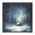 Zestaw papierów ryżowych - krajobraz nocą, zima, sowa, domek, gwiazdy - RSM179 - Itd Collection