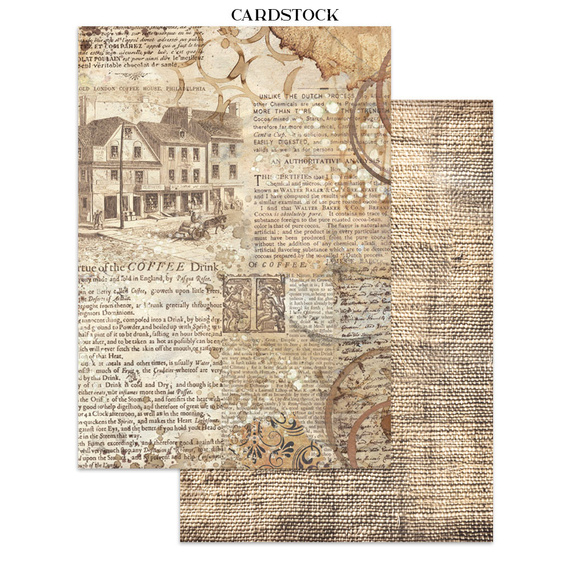 Zestaw papierów, naklejek i elementów Junk Journal - Coffee & Chocolate - Stamperia