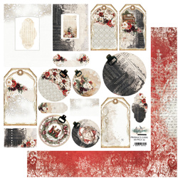 Papier do scrapbookingu 30x30 - Alchemy of Art - dodatki do samodzielnego wycięcia Wonderful Christmas Time, etykiety