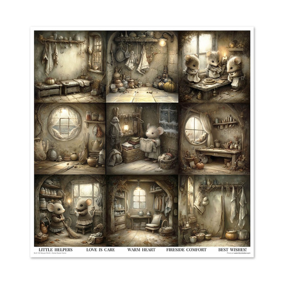 Zestaw papierów do scrapbookingu 30x30 - Mouse World - Home Sweet Home - Itd Collection