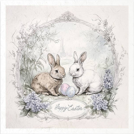 Zestaw papierów ryżowych - zajączki wielkanocne - RSM175 - Itd Collection