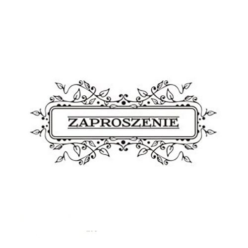 Stempel - Ramka "listki" podłużna ZAPROSZENIE - Agateria 7822935