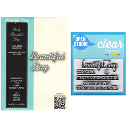 Wykrojnik+stempel - Memory Box - Perky Beautiful Day