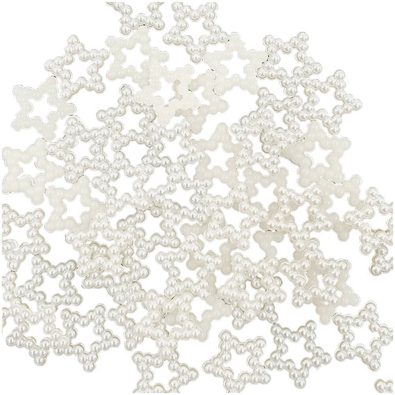 Gwiazdki perłowe ecru - 50szt