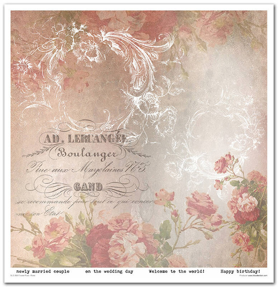 Zestaw papierów do scrapbookingu 30x30 - Itd Collection - Flower Post - Rose