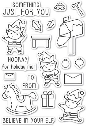 Wykrojnik + stempel - Memory Box - Christmas Elves - elfy bożonarodzeniowe