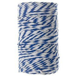 Sznurek bawełniany biało - niebieski 2mm 50m