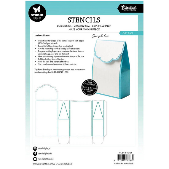 Szablon do odrysowania i wycinania - torebka na prezent