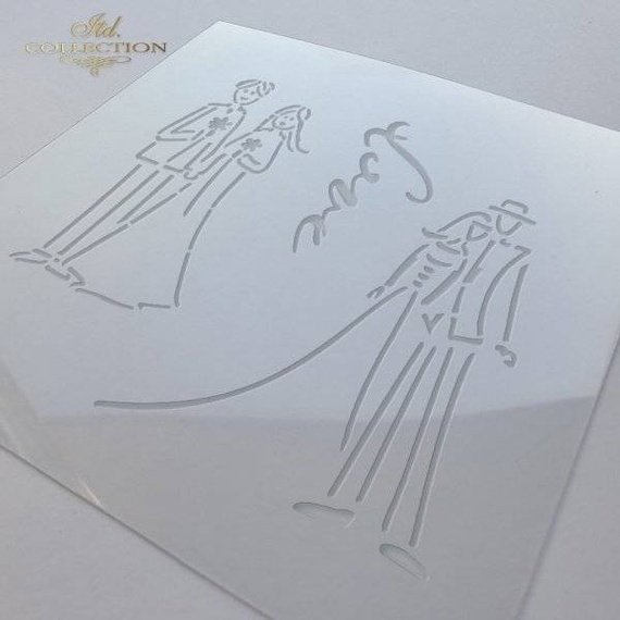 Maska / szablon 16x16cm - ST0237 Młoda Para, ślub