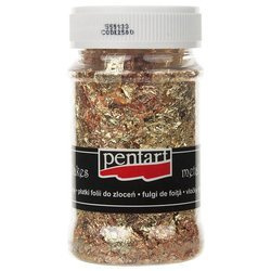 Folia płatki miedziane i złote słoik metal flakes 100ml - Pentart M4