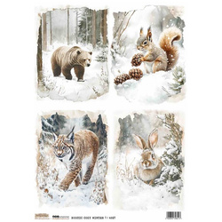 Papier ryżowy A4 - Scraplove - Rustic Cozy Winter 1 - Rustykalna przytulna zima