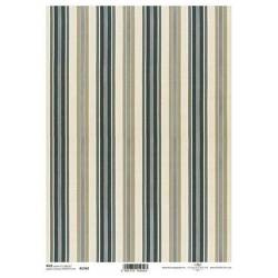 Papier ryżowy do decoupage ITD-R1762 paski granatowo-beżowe