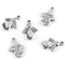 Zawieszka metalowa aniołek - 5 szt