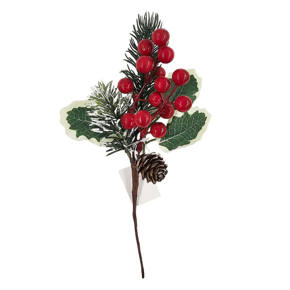 Gałązka świąteczna z szyszką i owocami głogu - 1szt