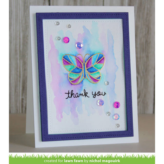 Wykrojnik - Lawn Fawn - Flutter By - motyle, kwiaty