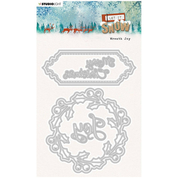 Wykrojnik - StudioLight - Kranz Joy Let it Snow Girlande, wianek etykietka
