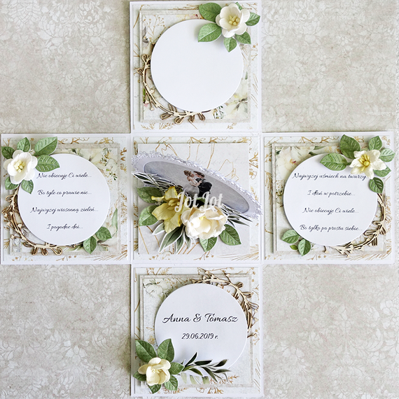 Pudełko exploding box błękitne 10x10x10 - Rzeczy z papieru