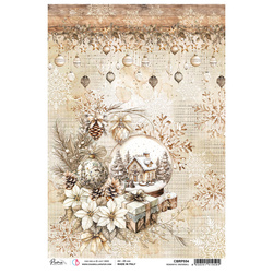 Papier ryżowy do decoupage A4 - Ciao Bella - Winter Season Romantic Snowball