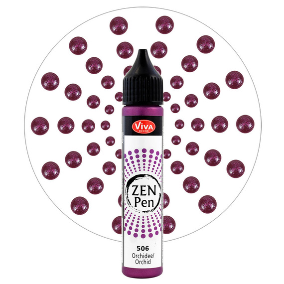 Farba z aplikatorem do robienia kropek Zen Pen - Viva Decor - Ciemny róż