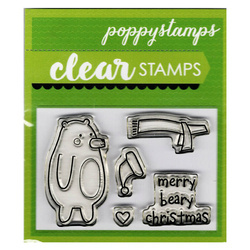 Stempel - Poppystamps - Beary Christmas miś, Boże Narodzenie
