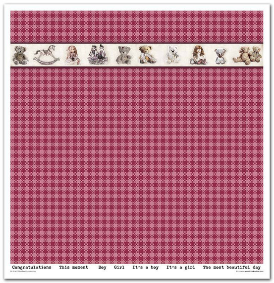Zestaw papierów do scrapbookingu 30x30 - Childhood memories pink