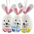 Jajka dekoracyjne zajączki 6 cm - jajka zawieszki pisanki 6 szt. - kolorowe