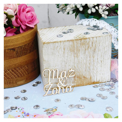 Tekturka napis Mąż & Żona - 2 sztuki - Kreatywna Pracownia