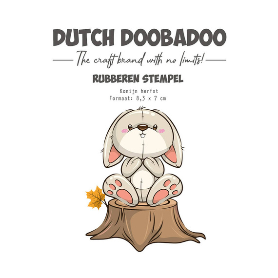 Stempel gumowy - Dutch Doobadoo - Rabbit królik na pniu