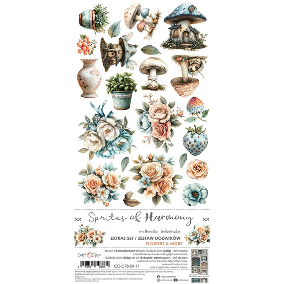 Zestaw dodatków do scrapbookingu - Craft o'clock - Sprites of Harmony - Flowers & More