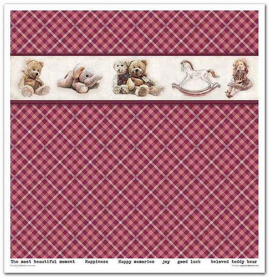 Zestaw papierów do scrapbookingu 30x30 - Childhood memories pink