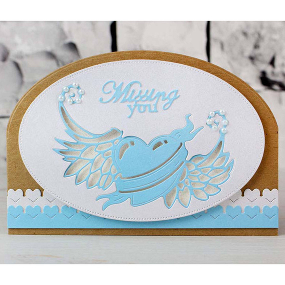 Wykrojnik - Tattered Lace - Winged Heart - uskrzydlone serce