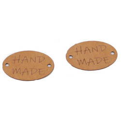 Metka papierowa Hand Made brązowa 2szt