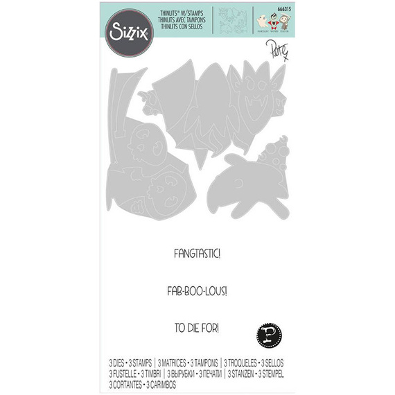 Wykrojnik Sizzix Thinlits + stemple - Spooky Friends by Pete Hughes duch drakula