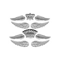 Ozdoby metalowe - Ranger - Idea-Ology - Adornments Regal Antique Nickel korona skrzydła