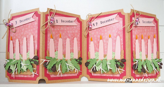 Wykrojnik - Marianne Design - Advent Candles - świece adwentowe