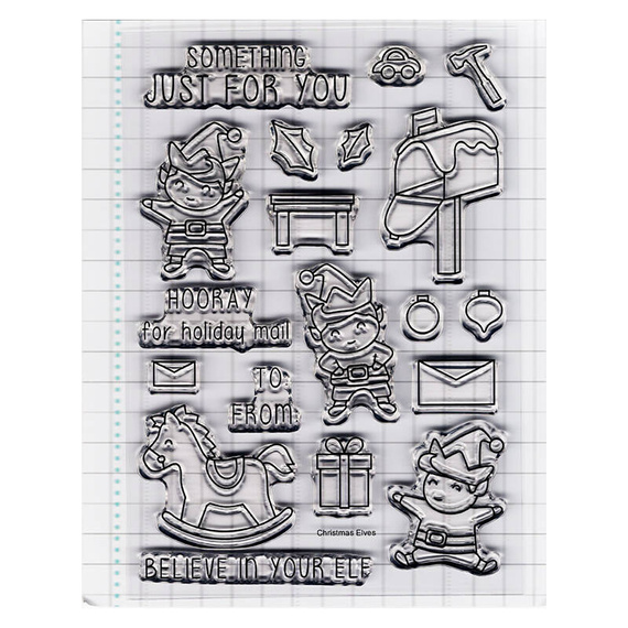 Wykrojnik + stempel - Memory Box - Christmas Elves - elfy bożonarodzeniowe